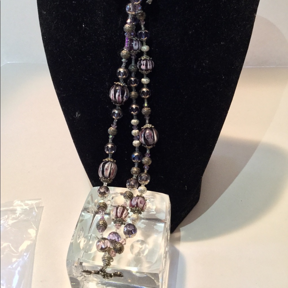 3 strand purple sun & moon bracelet